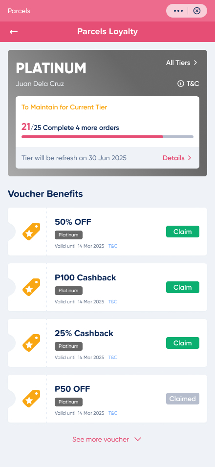 Parcels loyalty programme